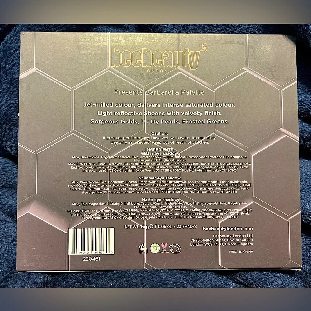 NIB: BeeBeauty London- Barbarella 20 Shade Eyeshadow Palette! - Picture 7 of 8